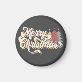 Typografi för Retro Vintage God jul Magnet