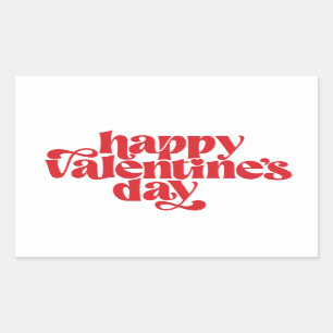 Typografi för roligt Valentindagen Rektangulärt Klistermärke