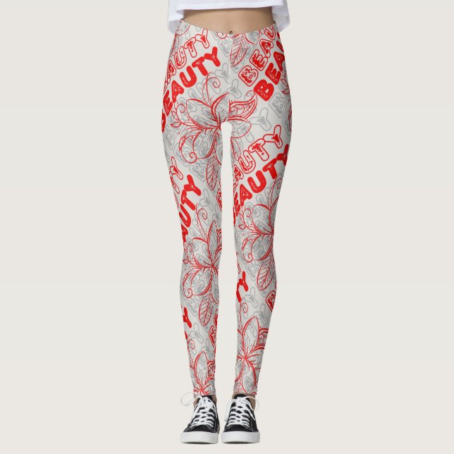 Typografi för skönhets- och fritidskonst leggings (Framsida)