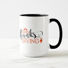 Typografi för svart och röd Happy thanksgiving Mugg