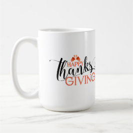 Typografi för svart och röd Happy thanksgiving Mugg