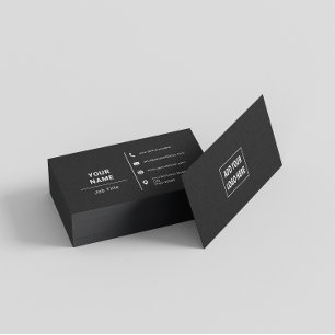 Typografi för svartvit minimal Logotyp av Anpassni Visitkort