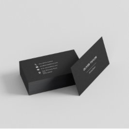 Typografi för svartvita minimalistnamn visitkort