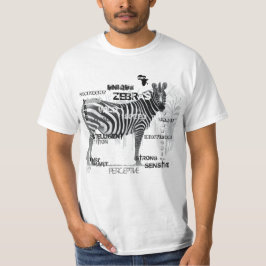 Typografi för unika svartvitt-Zebröder Tee