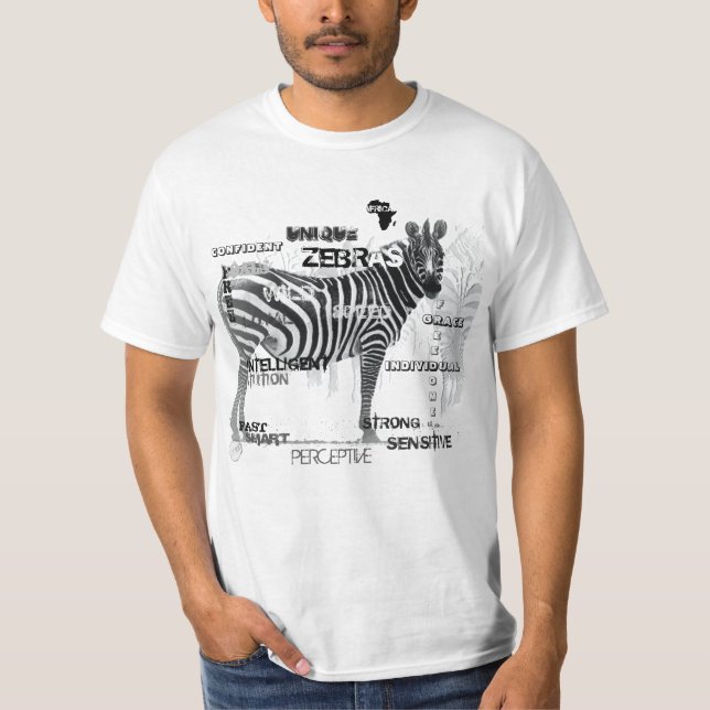 Typografi för unika svartvitt-Zebröder Tee (Framsida)