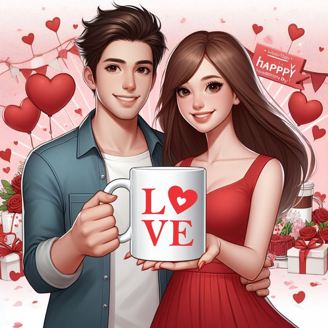 Typografi för yttre Kärlek Kaffemugg (Love is in the air)