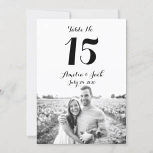 Typografi Foto Bröllops Bord Nummer Kort