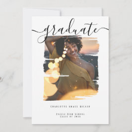 Typografi Foto Personlig Studenten Inbjudningar