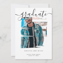 Typografi Foto Personlig Studenten Inbjudningar
