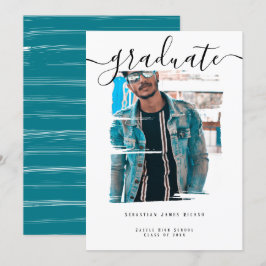 Typografi Foto Personlig Studenten Inbjudningar