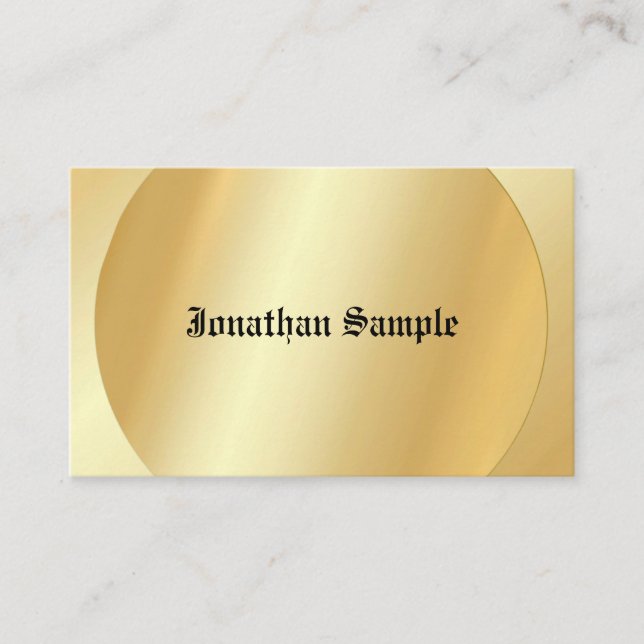 Typografi Glamorös Falsk Guld Mall Gammal Text Visitkort (Framsida)