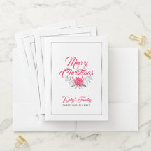 Typografi God jul & Blommigt Bouquet