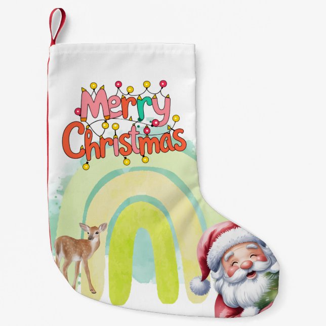 Typografi God Jul och Ljus & Hjort Liten Julstrumpa (Framsidan)