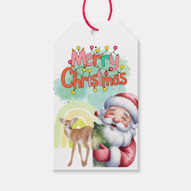 Typografi God Jul och Ljus & Hjort Presentetikett (Framsidan)