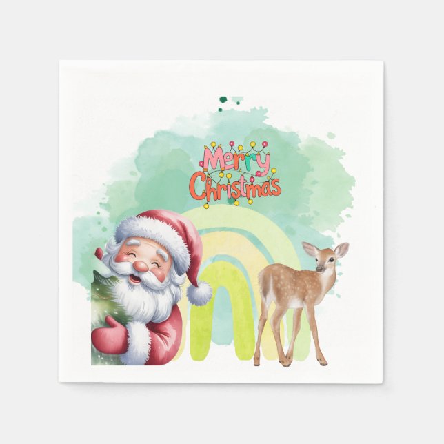 Typografi God Jul och Ljus & Hjortar Pappersservett (Framsidan)