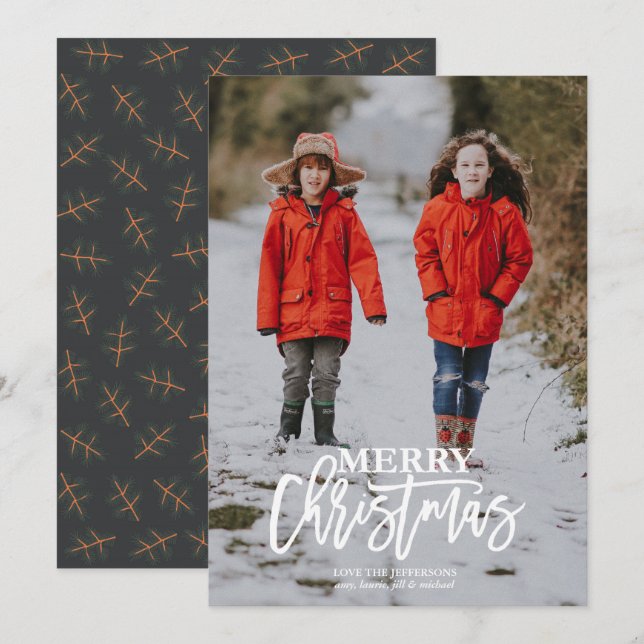 Typografi God jul Photo jul Card Inbjudningar (Fram/baksida)