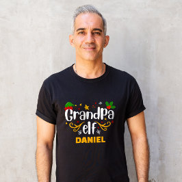 Typografi Grandpa Elf Roligt Family Matching T Shirt