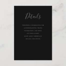 Typografi Grått Black Bröllop Tilläggskort
