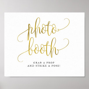 Typografi guld fotobås bröllopsskylt poster
