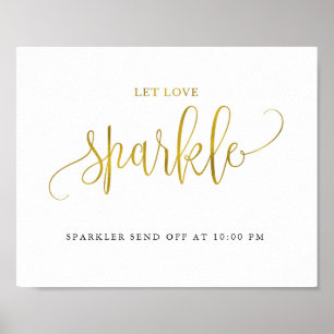 Typografi guld tillåt kärlek gnistra bröllop att s poster