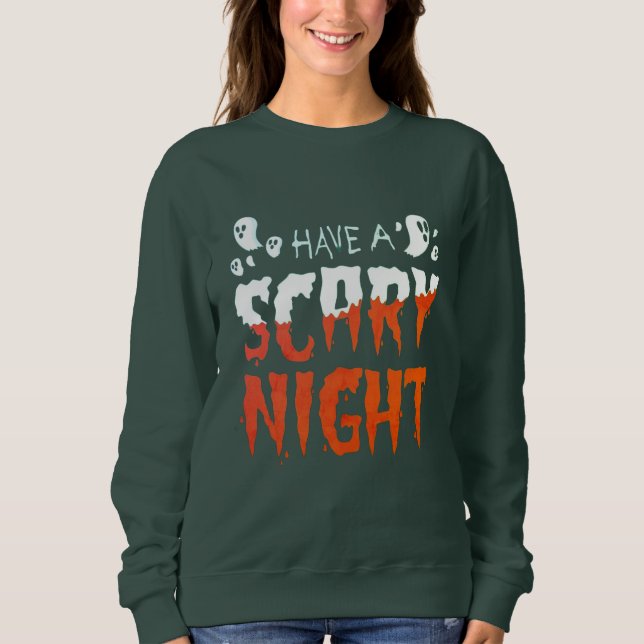 Typografi, ha en skrämmande natt, Halloween fest T Shirt (Framsida)