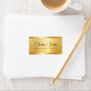 Typografi Hand-skript Namn Faux Guld Adress Adressetikett