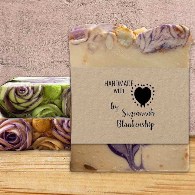 Typografi, handgjord med eget namn Polka Dot Heart Stämpel (Skapare uppladdad)