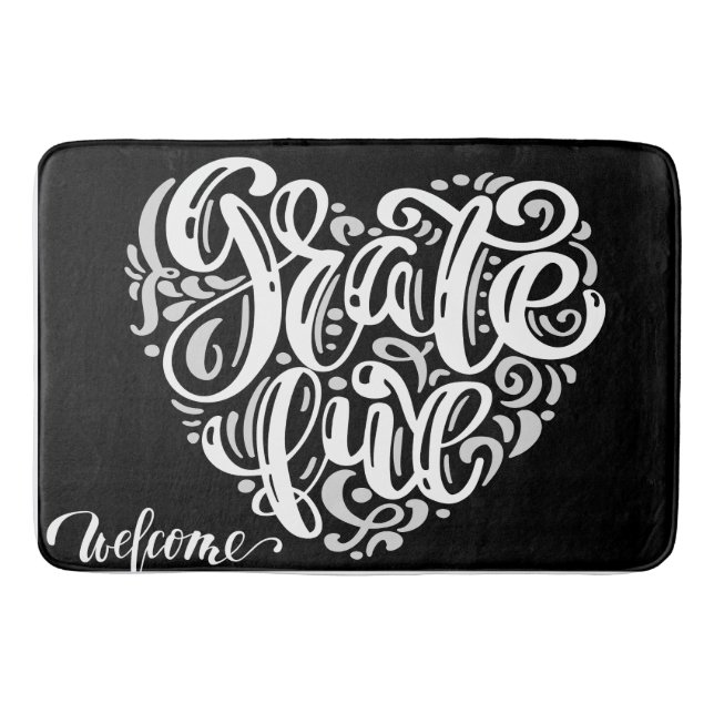 Typografi Heart Bath Mat Badrumsmatta (Framsidan)