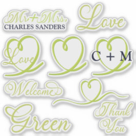 Typografi Heart Monogram Sticker Klistermärken