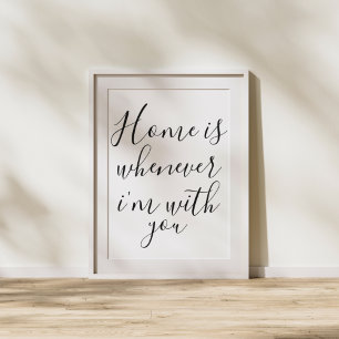 Typografi hemma när jag är med dig poster