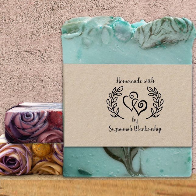 Typografi Homemade Linked Hearts WANDERS Anpassnin Stämpel (Skapare uppladdad)