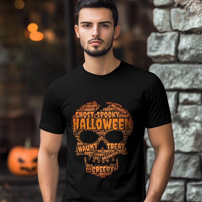 Typografi horror skalle Halloween T Shirt (Typography horror skull Halloween T-Shirt)