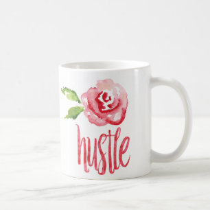 Typografi Hustle Ro av den utspridda olive Kaffemugg