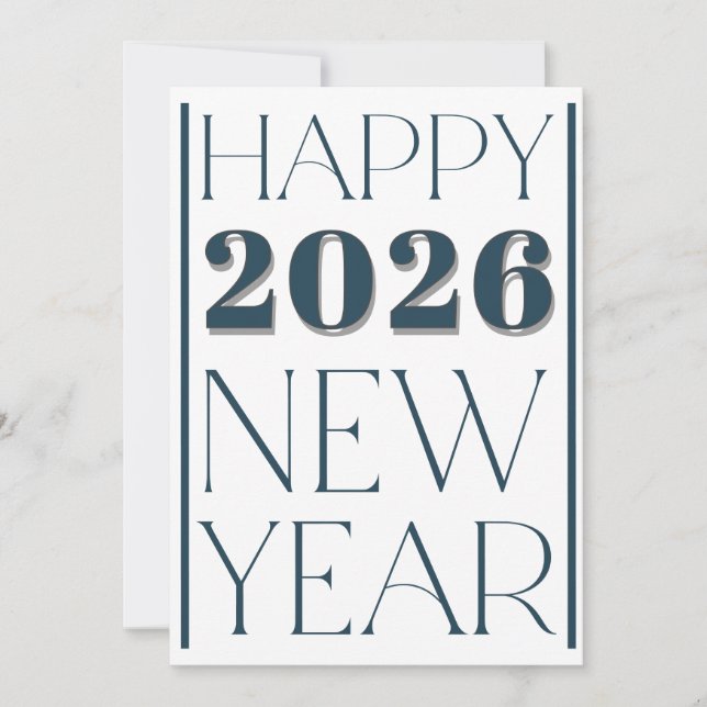 Typografi i Gott nytt år 2026 logotyp namn Julkort (Framsida)