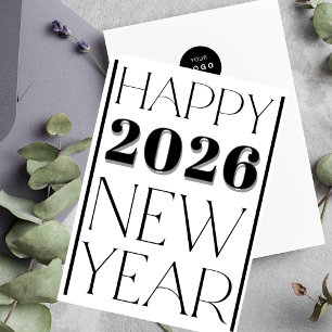 Typografi i Gott nytt år 2026 logotyp namn Julkort