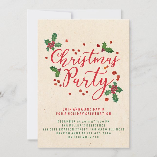 Typografi - inbjudan till julfest (Framsida)
