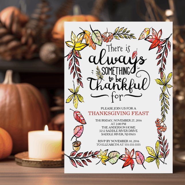 Typografi - inbjudan till tankfull Thanksgiving (Skapare uppladdad)