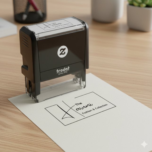 Typografi - inledande minimal Mode-Logotyp Självfärgande Stämpel (Skapare uppladdad)