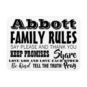 Typografi - inspirationsoffert Life Family Regler Magnet