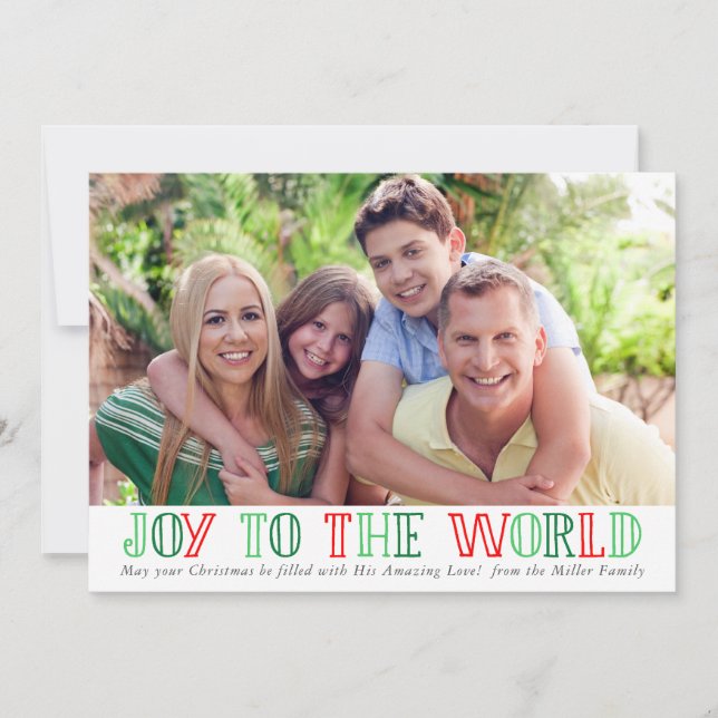 Typografi Joy till World Photo jul Card Julkort (Framsida)