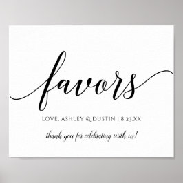 Typografi Kalligrafi Bröllopspresentsskylt | Svart Poster