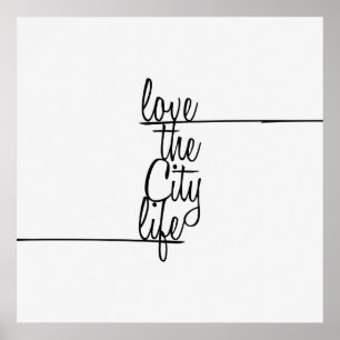 Typografi "Kärlek the City Life" Poster