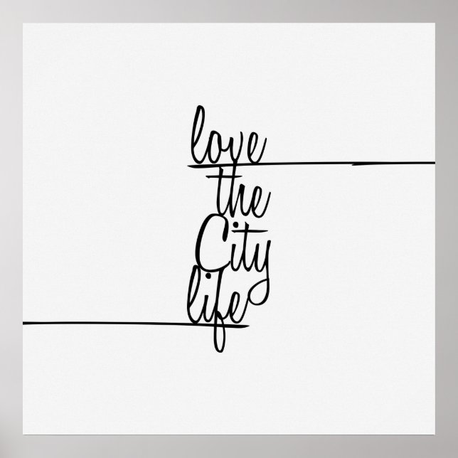 Typografi "Kärlek the City Life" Poster (Framsidan)