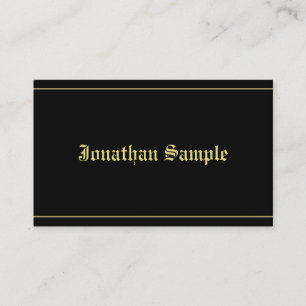 Typografi Klassisk Gammal Font Svart Guld Mall Visitkort