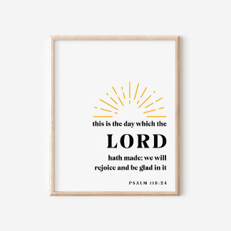 Typografi Kristet Bibelvers Psalm 118:24 Konst Poster