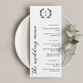 Typografi Lagerkrans Monogram Bröllop Meny