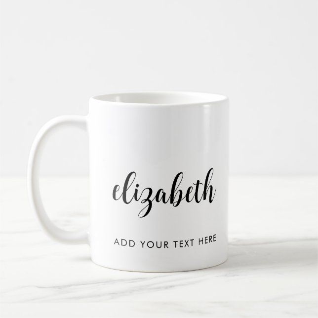 Typografi Lägg till skript för textmallen Namn Kaffemugg (Vänster)