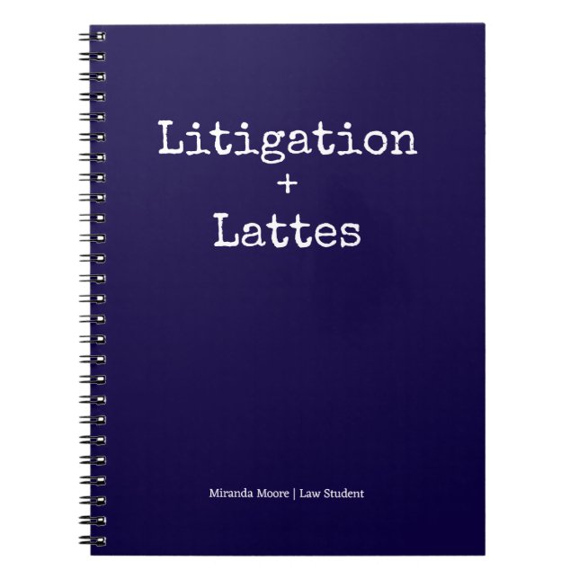 Typografi Latte Studie Juridik Student Trendig Blå Anteckningsbok (Framsidan)