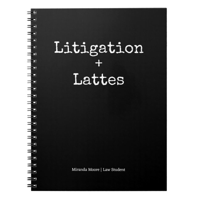 Typografi Latte Studie Juridik Student Trendig Bok Anteckningsbok (Framsidan)