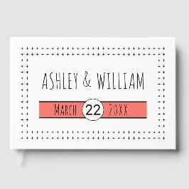 Typografi levande korallegeometri bröllop gästböcker